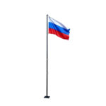 Флагшток 3м (с подъемным механизмом) с пластиной внизу